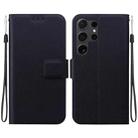 For Samsung Galaxy S22 Ultra 5G Ultra-thin Voltage Magnetic Buckle Leather Phone Case(Black) - 1