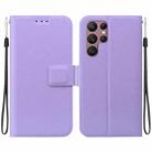 For Samsung Galaxy S22+ 5G Ultra-thin Voltage Magnetic Buckle Leather Phone Case(Purple) - 1