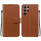 For Samsung Galaxy S22 5G Ultra-thin Voltage Magnetic Buckle Leather Phone Case(Brown) - 1