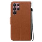 For Samsung Galaxy S22 5G Ultra-thin Voltage Magnetic Buckle Leather Phone Case(Brown) - 3