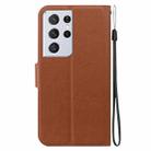 For Samsung Galaxy S21 Ultra 5G Ultra-thin Voltage Magnetic Buckle Leather Phone Case(Brown) - 3