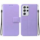 For Samsung Galaxy S21 Ultra 5G Ultra-thin Voltage Magnetic Buckle Leather Phone Case(Purple) - 1