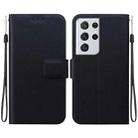 For Samsung Galaxy S21 Ultra 5G Ultra-thin Voltage Magnetic Buckle Leather Phone Case(Black) - 1