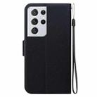 For Samsung Galaxy S21 Ultra 5G Ultra-thin Voltage Magnetic Buckle Leather Phone Case(Black) - 3