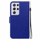 For Samsung Galaxy S21 Ultra 5G Ultra-thin Voltage Magnetic Buckle Leather Phone Case(Blue) - 3