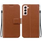 For Samsung Galaxy S21 5G Ultra-thin Voltage Magnetic Buckle Leather Phone Case(Brown) - 1