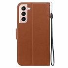 For Samsung Galaxy S21 5G Ultra-thin Voltage Magnetic Buckle Leather Phone Case(Brown) - 3