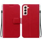 For Samsung Galaxy S21 5G Ultra-thin Voltage Magnetic Buckle Leather Phone Case(Red) - 1