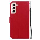 For Samsung Galaxy S21 5G Ultra-thin Voltage Magnetic Buckle Leather Phone Case(Red) - 3