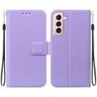 For Samsung Galaxy S21 5G Ultra-thin Voltage Magnetic Buckle Leather Phone Case(Purple) - 1