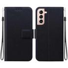 For Samsung Galaxy S21 5G Ultra-thin Voltage Magnetic Buckle Leather Phone Case(Black) - 1