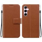 For Samsung Galaxy A55 5G Ultra-thin Voltage Magnetic Buckle Leather Phone Case(Brown) - 1