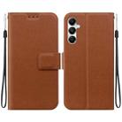 For Samsung Galaxy A35 5G Ultra-thin Voltage Magnetic Buckle Leather Phone Case(Brown) - 1