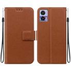 For Motorola Edge 30 Neo / Edge 30 Lite Ultra-thin Voltage Magnetic Buckle Leather Phone Case(Brown) - 1