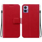 For Motorola Edge 30 Neo / Edge 30 Lite Ultra-thin Voltage Magnetic Buckle Leather Phone Case(Red) - 1