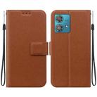 For Motorola Edge 40 Neo Ultra-thin Voltage Magnetic Buckle Leather Phone Case(Brown) - 1