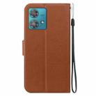 For Motorola Edge 40 Neo Ultra-thin Voltage Magnetic Buckle Leather Phone Case(Brown) - 3