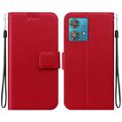 For Motorola Edge 40 Neo Ultra-thin Voltage Magnetic Buckle Leather Phone Case(Red) - 1