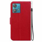 For Motorola Edge 40 Neo Ultra-thin Voltage Magnetic Buckle Leather Phone Case(Red) - 3