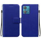 For Motorola Edge 40 Neo Ultra-thin Voltage Magnetic Buckle Leather Phone Case(Blue) - 1