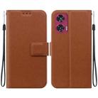 For Motorola Edge 50 Fusion Ultra-thin Voltage Magnetic Buckle Leather Phone Case(Brown) - 1