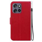 For Motorola Edge 50 Neo 5G Global Ultra-thin Voltage Magnetic Buckle Leather Phone Case(Red) - 3