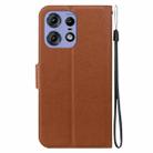 For Motorola Edge 50 Pro Ultra-thin Voltage Magnetic Buckle Leather Phone Case(Brown) - 3