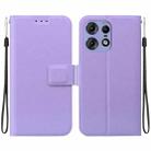 For Motorola Edge 50 Pro Ultra-thin Voltage Magnetic Buckle Leather Phone Case(Purple) - 1