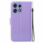 For Motorola Edge 50 Pro Ultra-thin Voltage Magnetic Buckle Leather Phone Case(Purple) - 3