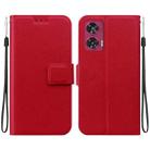 For Motorola Edge 50 Ultra Ultra-thin Voltage Magnetic Buckle Leather Phone Case(Red) - 1