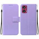 For Motorola Edge 50 Ultra Ultra-thin Voltage Magnetic Buckle Leather Phone Case(Purple) - 1