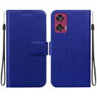 For Motorola Edge 50 Ultra Ultra-thin Voltage Magnetic Buckle Leather Phone Case(Blue) - 1