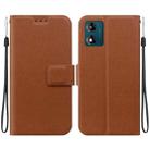 For Motorola Moto E13 Ultra-thin Voltage Magnetic Buckle Leather Phone Case(Brown) - 1