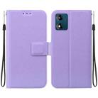 For Motorola Moto E13 Ultra-thin Voltage Magnetic Buckle Leather Phone Case(Purple) - 1
