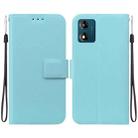 For Motorola Moto E13 Ultra-thin Voltage Magnetic Buckle Leather Phone Case(Green) - 1