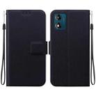 For Motorola Moto E13 Ultra-thin Voltage Magnetic Buckle Leather Phone Case(Black) - 1