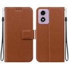 For Motorola Moto E14 / Moto G04s Ultra-thin Voltage Magnetic Buckle Leather Phone Case(Brown) - 1