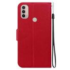 For Motorola Moto E20 / E30 / E40 Ultra-thin Voltage Magnetic Buckle Leather Phone Case(Red) - 3