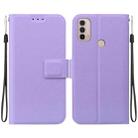 For Motorola Moto E20 / E30 / E40 Ultra-thin Voltage Magnetic Buckle Leather Phone Case(Purple) - 1