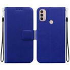 For Motorola Moto E20 / E30 / E40 Ultra-thin Voltage Magnetic Buckle Leather Phone Case(Blue) - 1