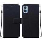 For Motorola Moto E22 / Moto E22i Ultra-thin Voltage Magnetic Buckle Leather Phone Case(Black) - 1