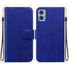 For Motorola Moto E22 / Moto E22i Ultra-thin Voltage Magnetic Buckle Leather Phone Case(Blue) - 1