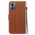 For Motorola Moto G14 Ultra-thin Voltage Magnetic Buckle Leather Phone Case(Brown) - 3