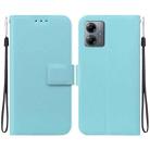 For Motorola Moto G14 Ultra-thin Voltage Magnetic Buckle Leather Phone Case(Green) - 1