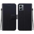 For Motorola Moto G14 Ultra-thin Voltage Magnetic Buckle Leather Phone Case(Black) - 1