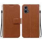For Motorola Moto G34 Ultra-thin Voltage Magnetic Buckle Leather Phone Case(Brown) - 1