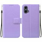 For Motorola Moto G34 Ultra-thin Voltage Magnetic Buckle Leather Phone Case(Purple) - 1