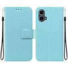 For Motorola Moto G34 Ultra-thin Voltage Magnetic Buckle Leather Phone Case(Green) - 1