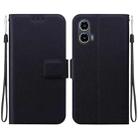 For Motorola Moto G34 Ultra-thin Voltage Magnetic Buckle Leather Phone Case(Black) - 1