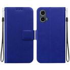 For Motorola Moto G34 Ultra-thin Voltage Magnetic Buckle Leather Phone Case(Blue) - 1